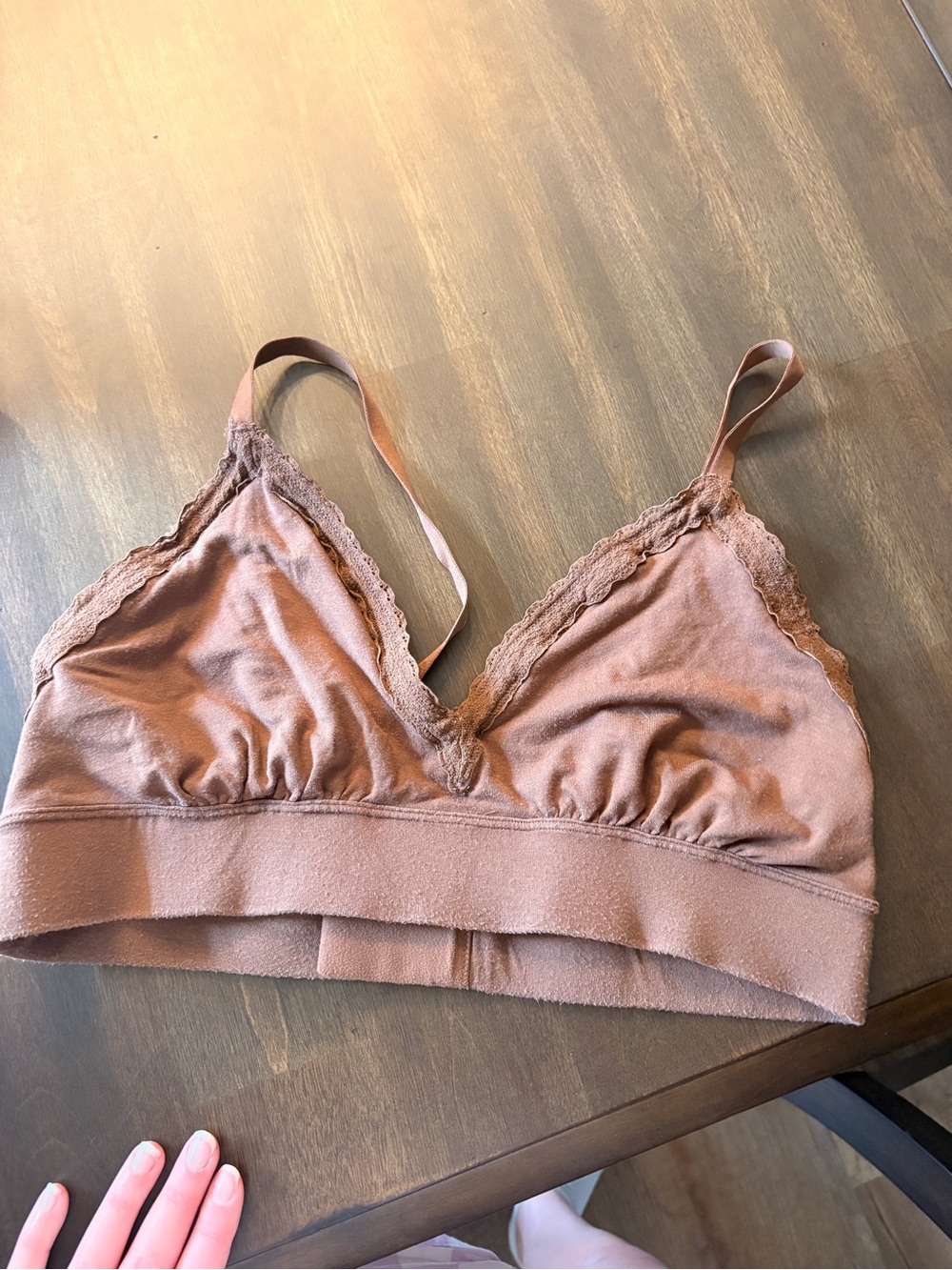 MeUndies Lace-Trim Bralette in Warm Brown